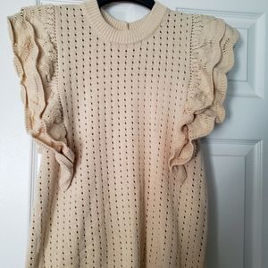 Who What Wear Ruffled Sleeveless Sweater